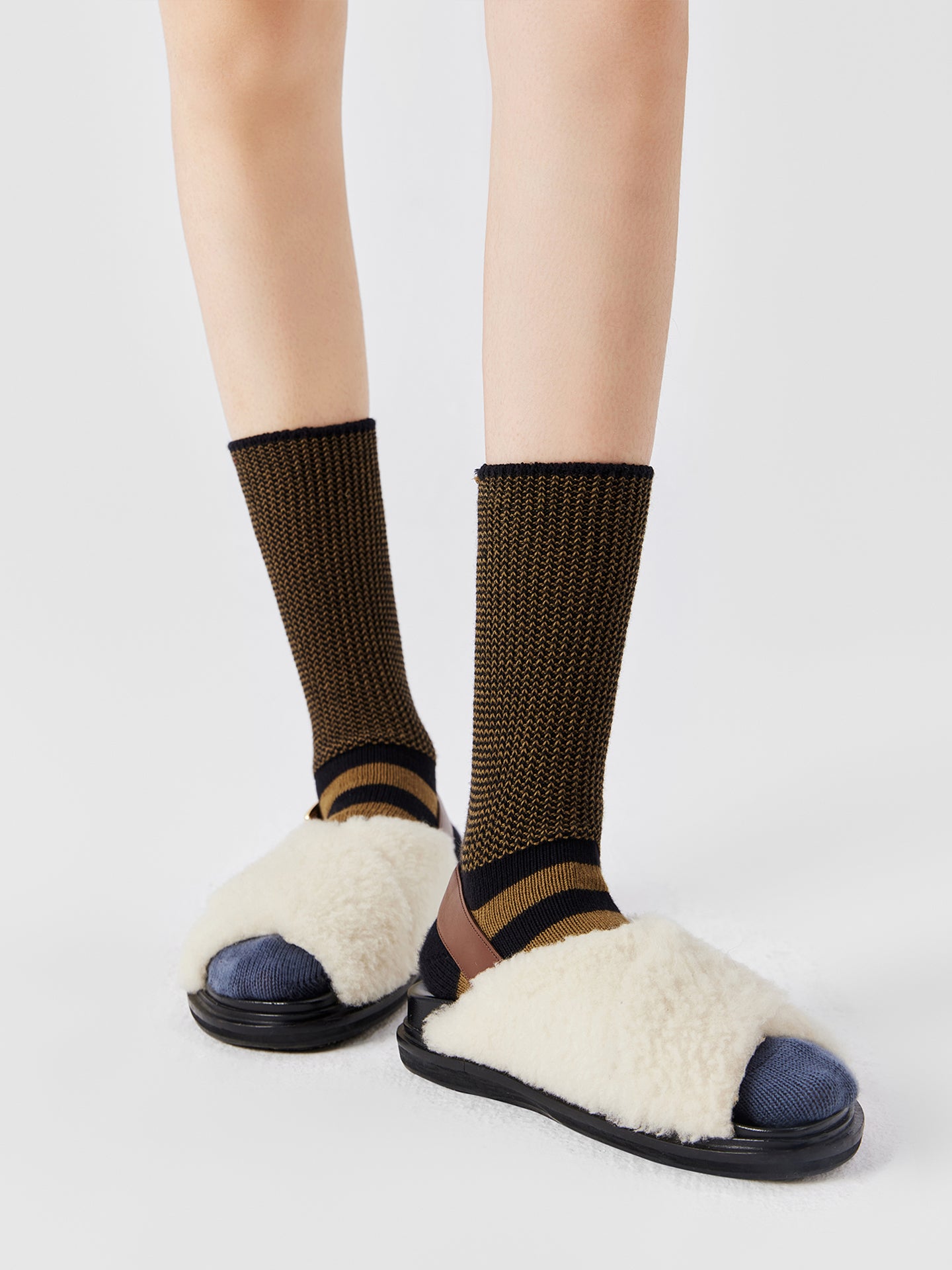 Contrast Stripe Crew Sock