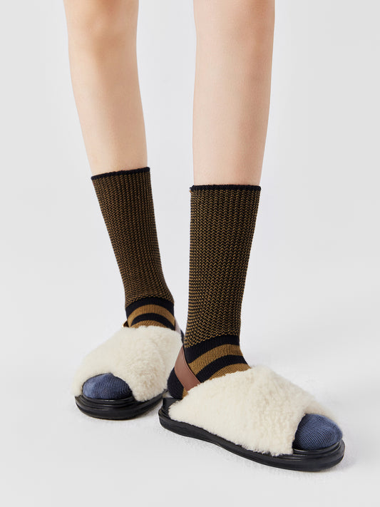 Contrast Stripe Crew Sock