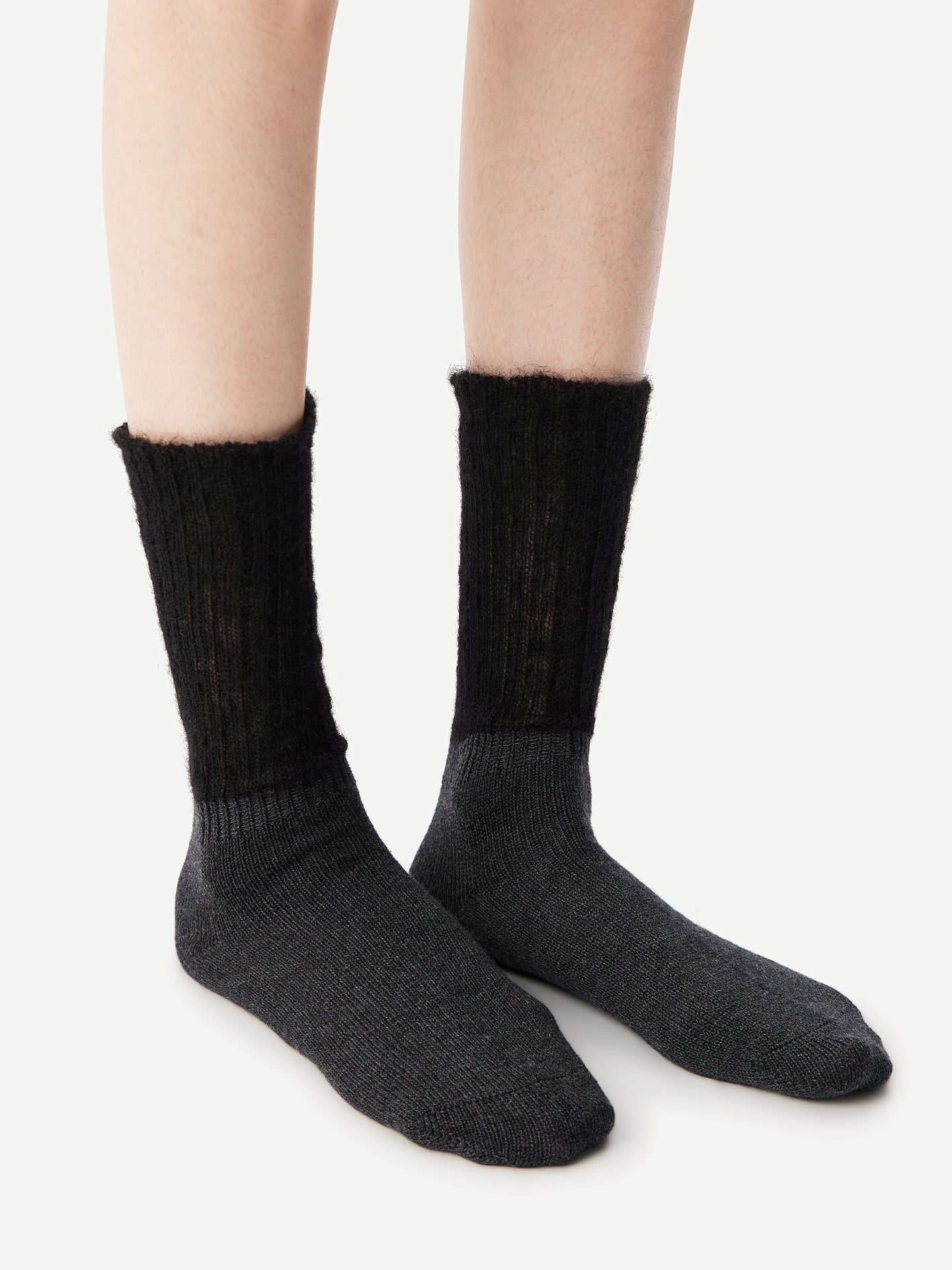 Two-Tone Mohair Slouch Sock