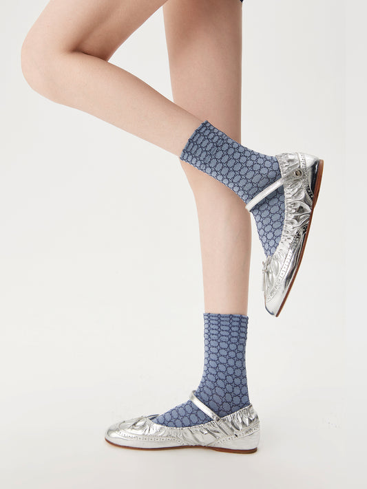 Shiny Cube Crew Sock