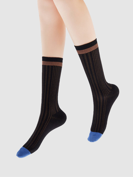 Vertical Stripe Crew Sock