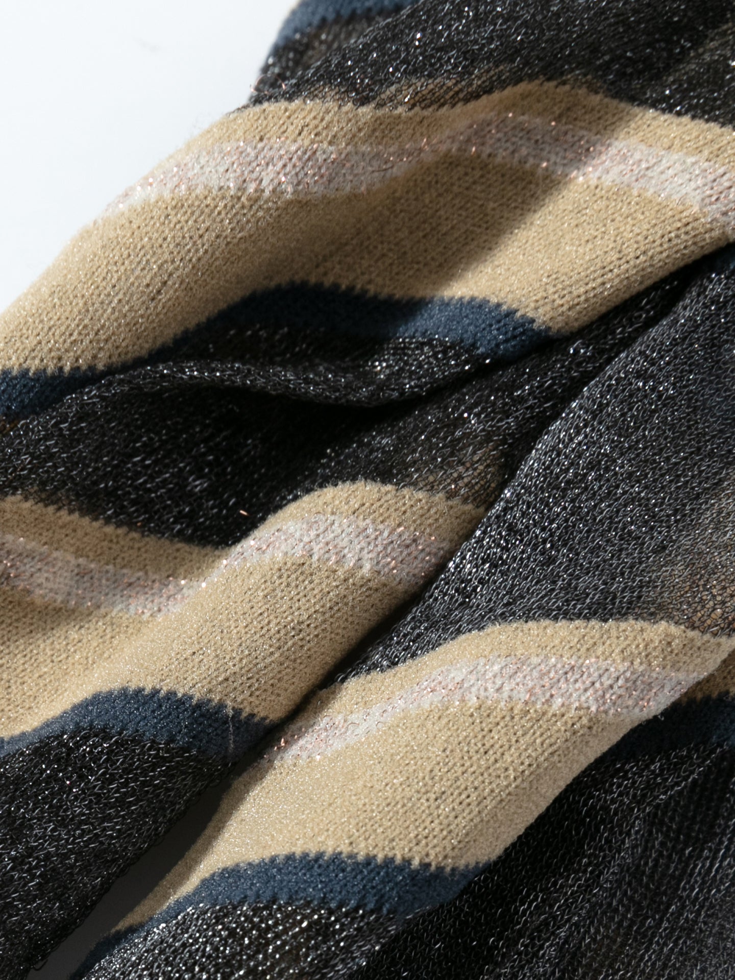 Melange Diagonal Stripe Crew Socks
