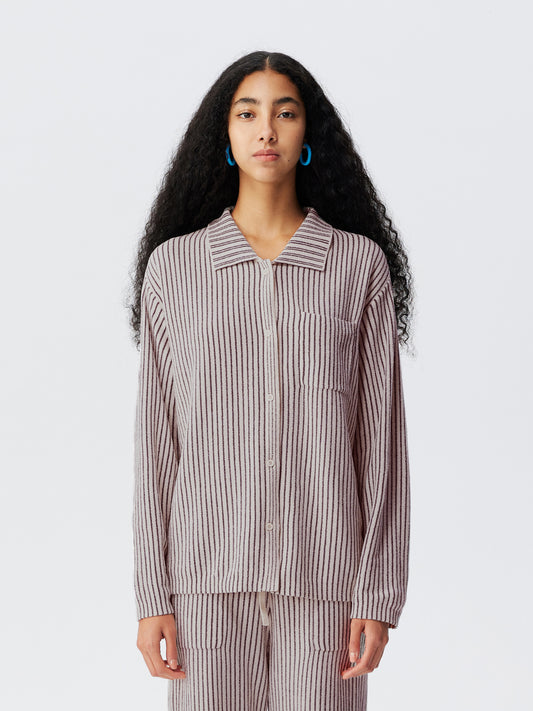 Contrast-Striped Half-Velvet Loungewear