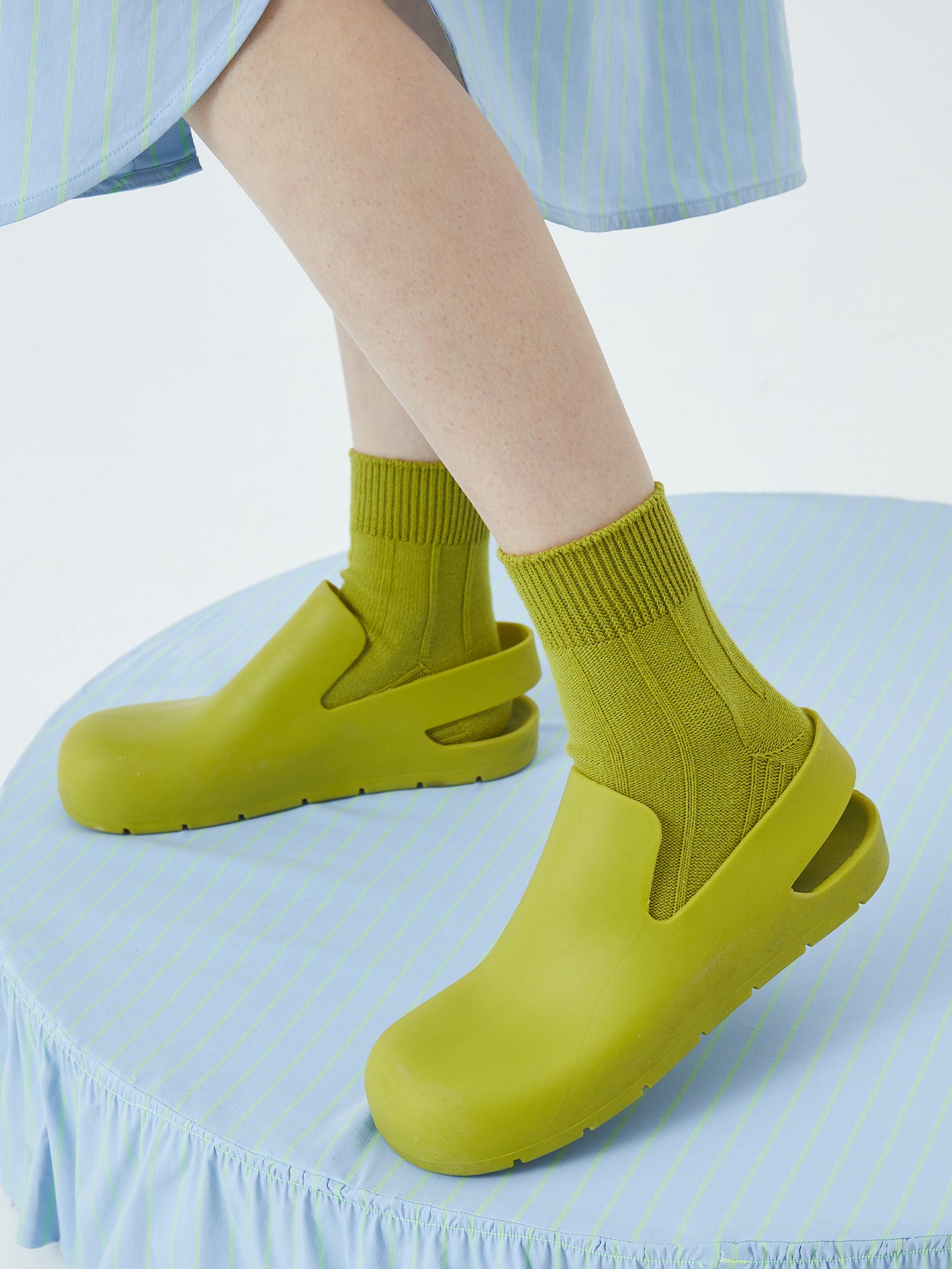 Textured Stripe Crew Sock