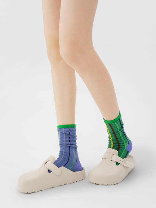 Double-Sided Stripped Crew Sock
