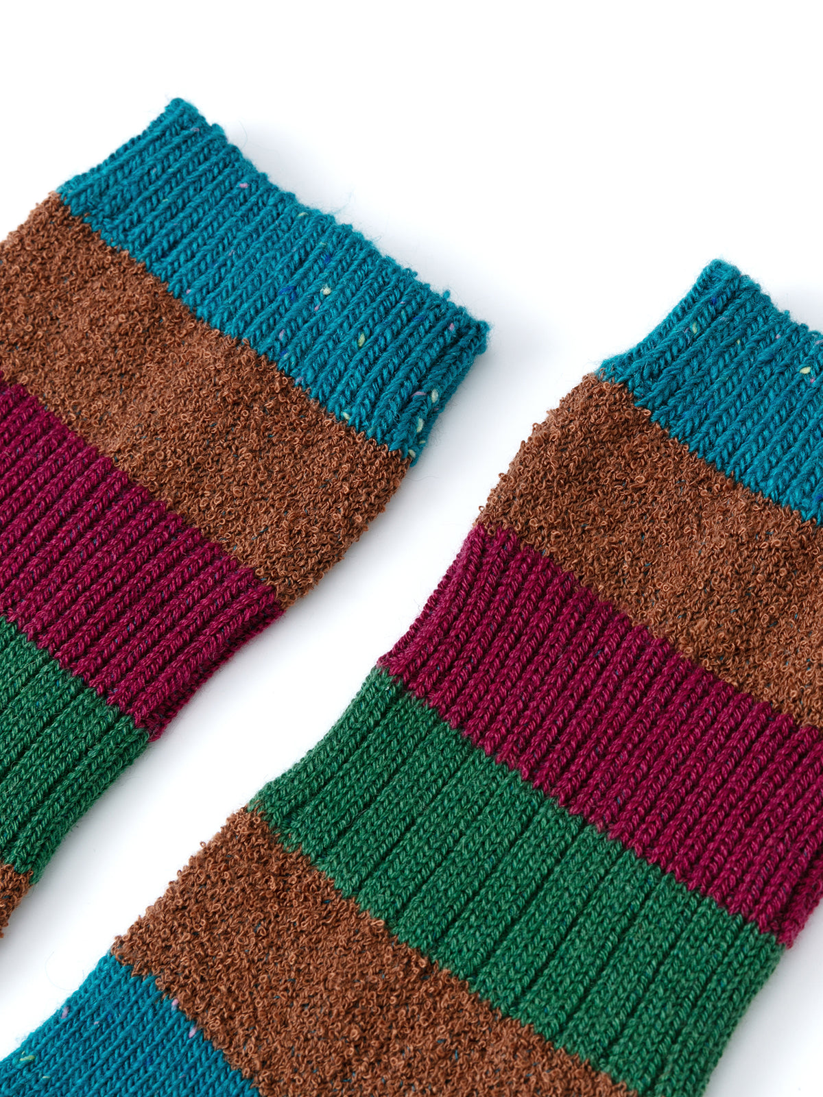 Color-Woven Striped Mid-Calf Socks