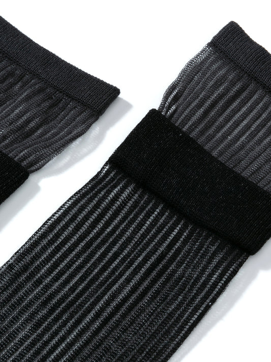 Layered Contrast Calf Socks