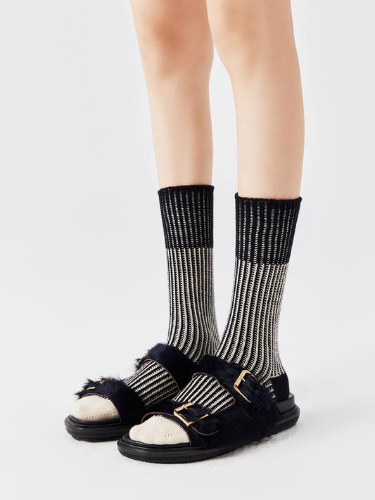 Color Clash Stripe Crew Sock