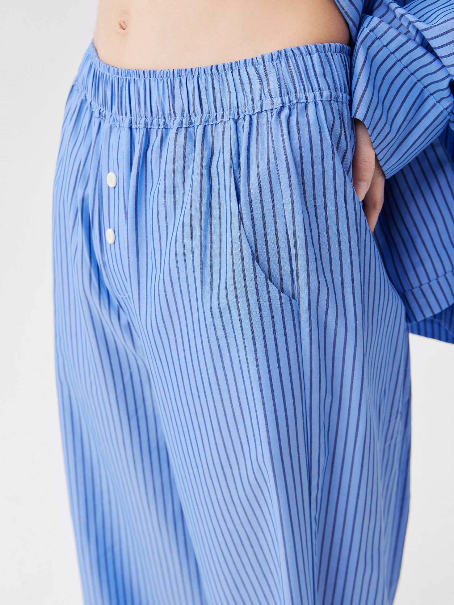 Vertical Stripe Cotton Lounge Set