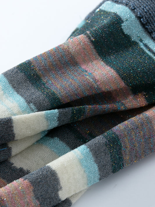 Textured Lurex Crew Socks