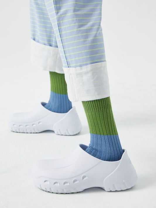 Color-Block Ribbed Crew Sock