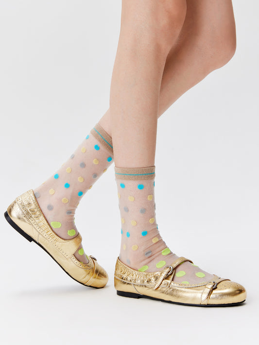 Candy Dot Crystal Crew Socks