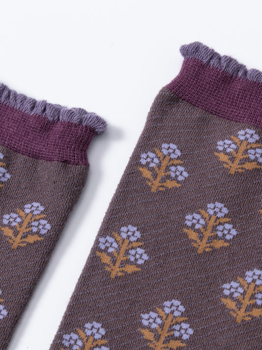 Twill Pattern Mid-Calf Socks