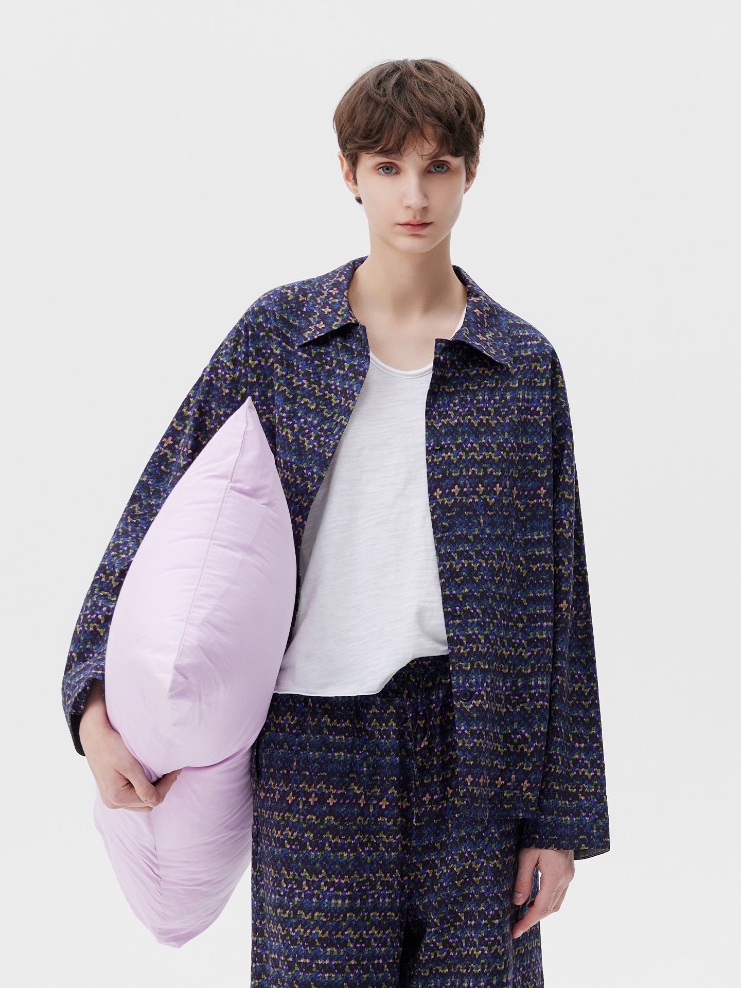 Heathered Print Loungewear Set