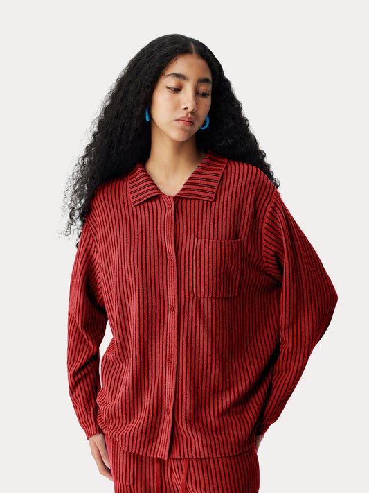 Contrast-Striped Half-Velvet Loungewear