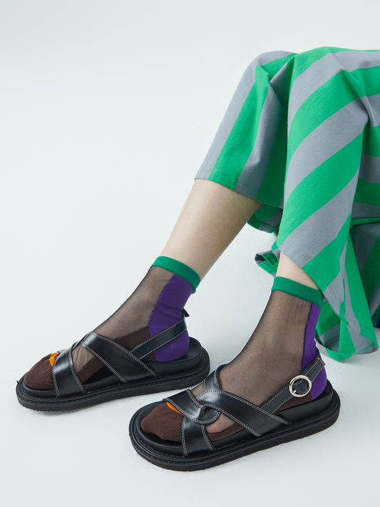 Color-Block Quarter Sock