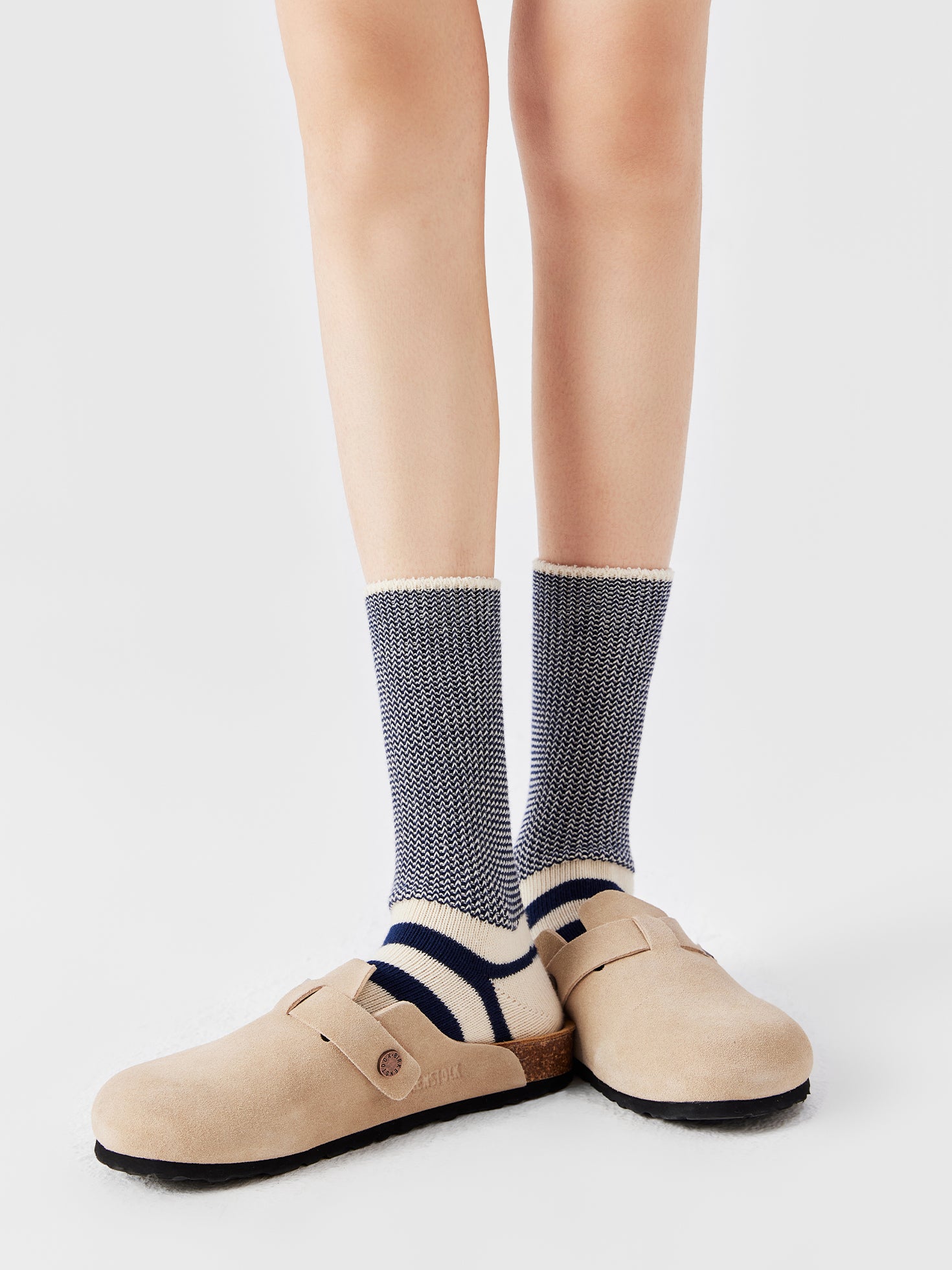 Contrast Stripe Crew Sock