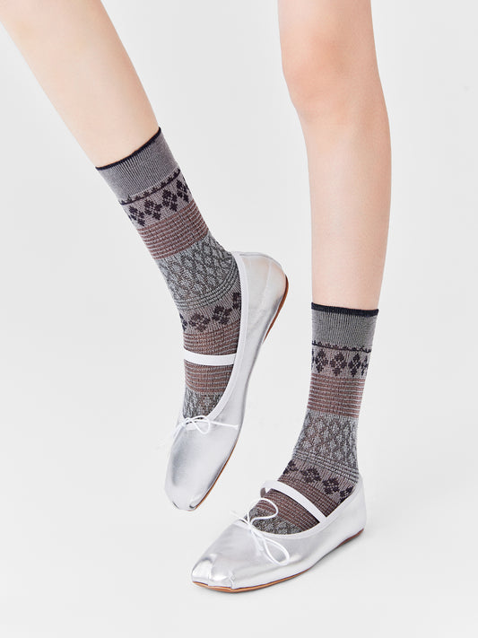 Hmong Patchwork Crew Sock