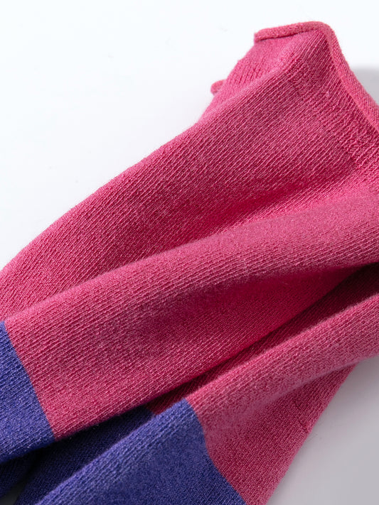 Contrast Trim Silk Blend Crew Socks