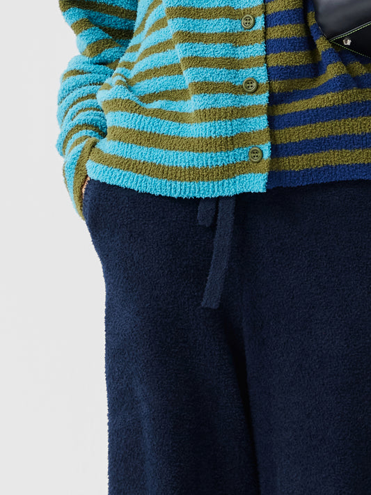 Stripped Cardigan Soft Sherpa Set