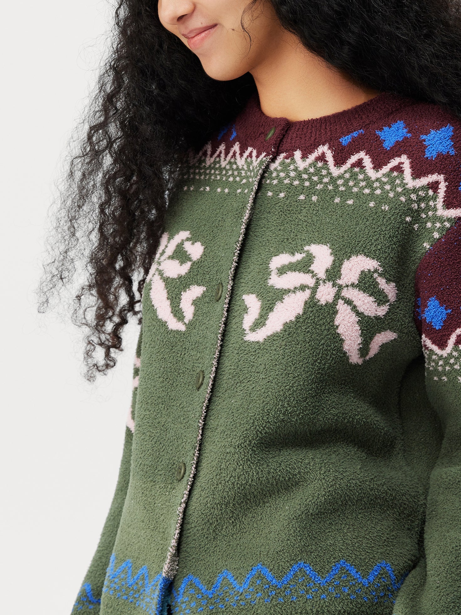 Tribal Motif Soft Sherpa Cardigan