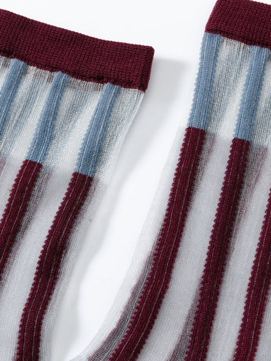 Rib Jacquard Crew Socks