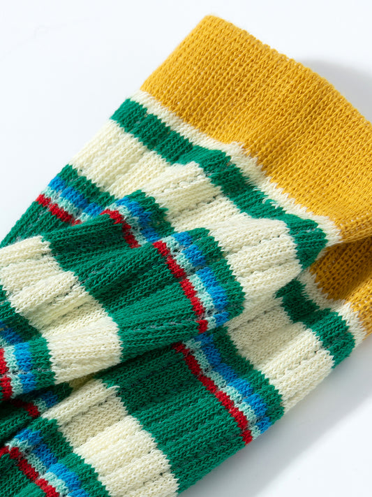 Pointelle Stripe Crew Socks