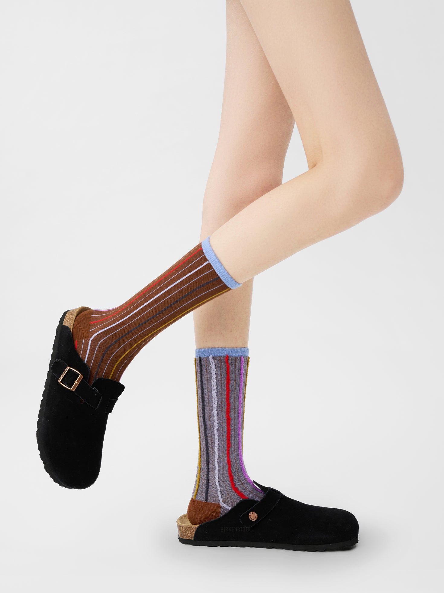 Double-Sided Stripped Crew Sock