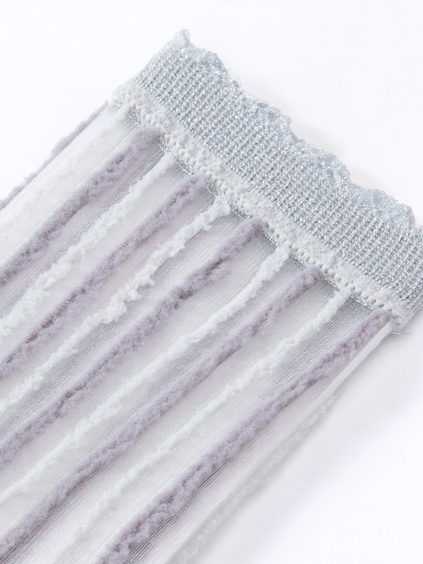Picot Rib Crew Socks
