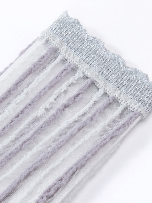 Picot Rib Crew Socks