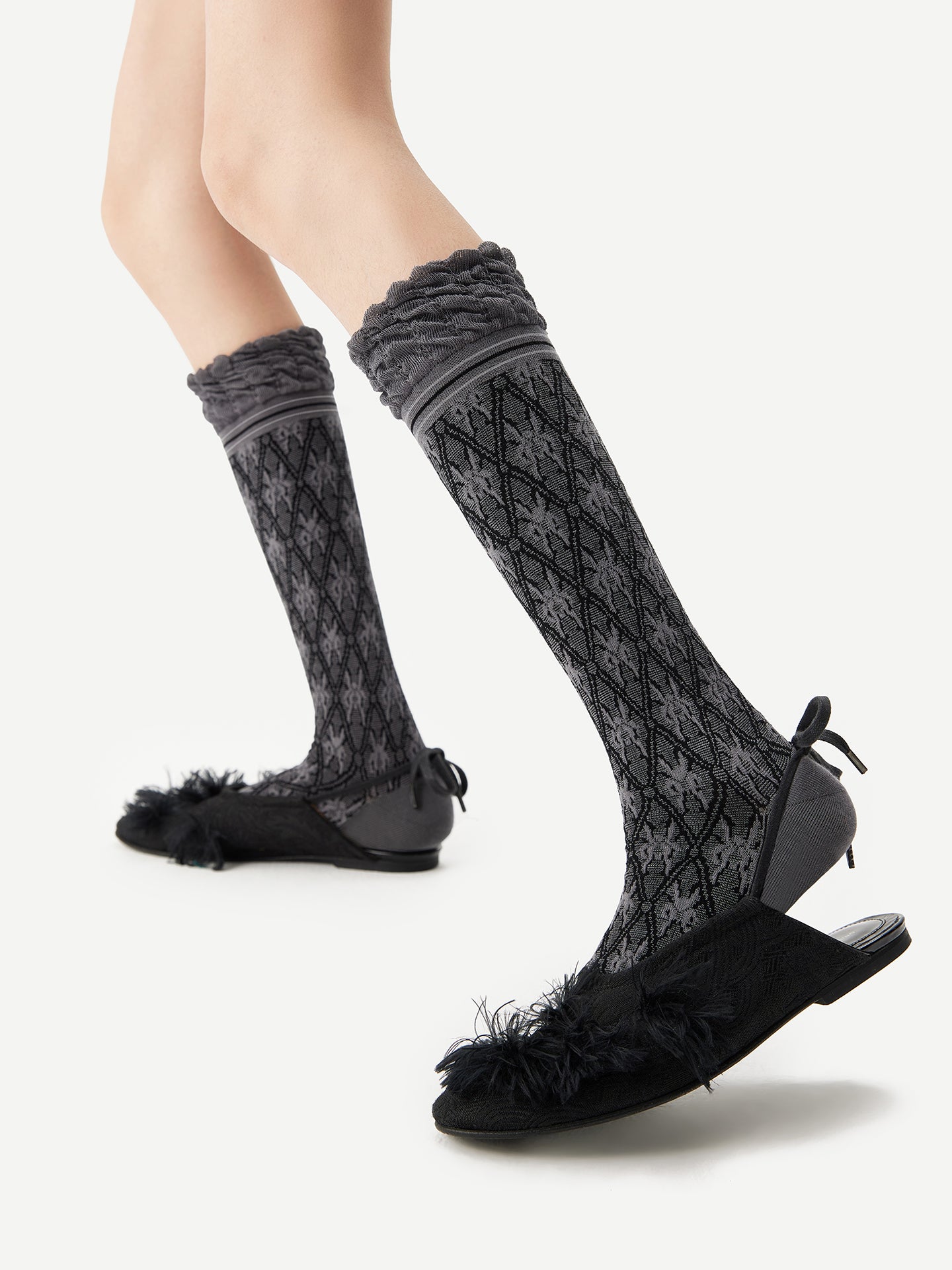 Mist Jacquard Calf Sock