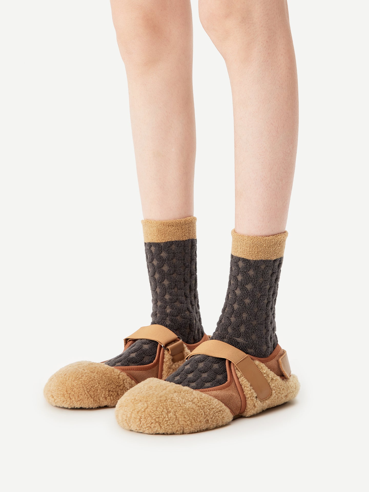 Charcoal Contrast Terry Crew Sock