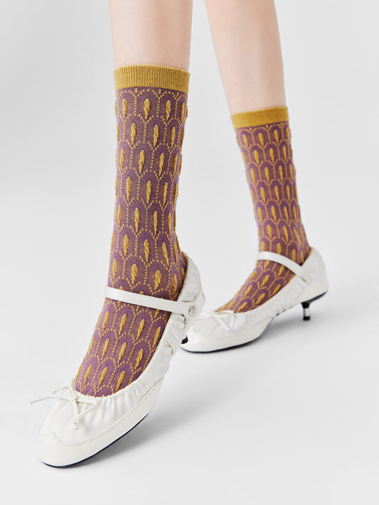 Peacock Feather Crew Sock