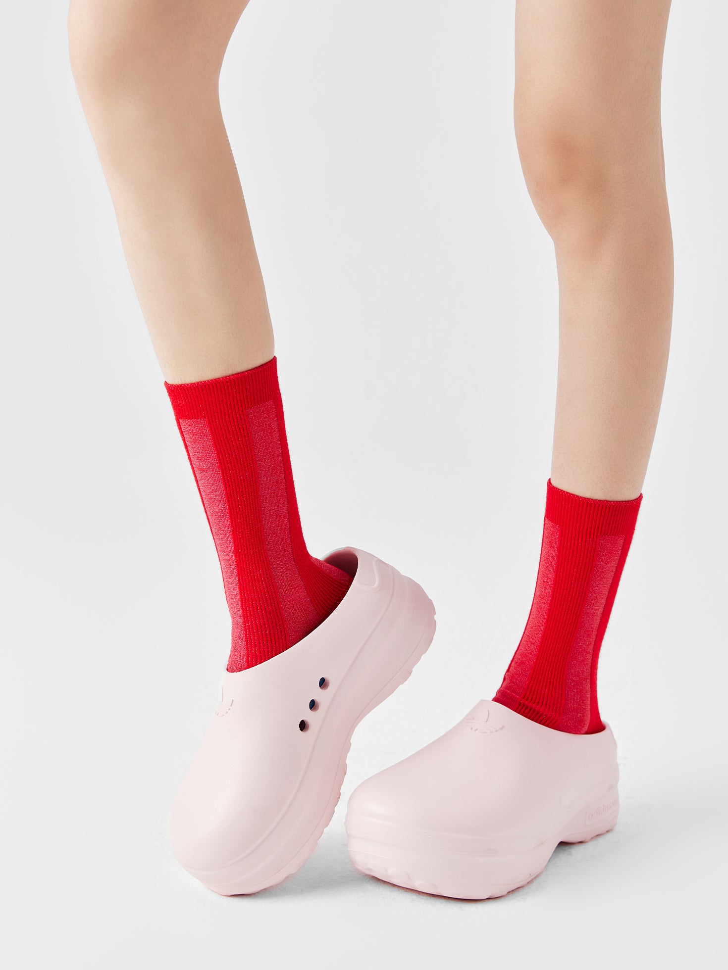 Blush Textured Crew Sock