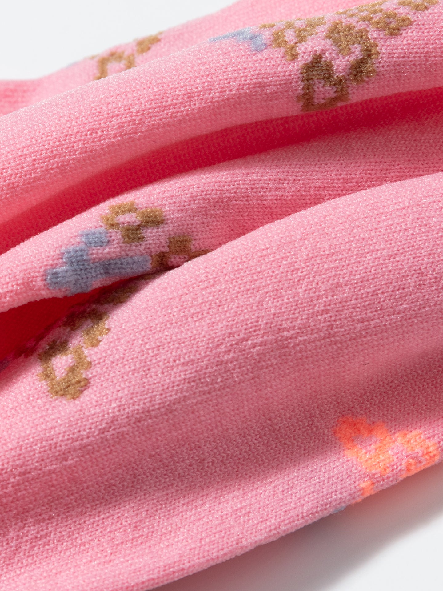 Ruffle-Trim Ethnic Brocade Crew Socks