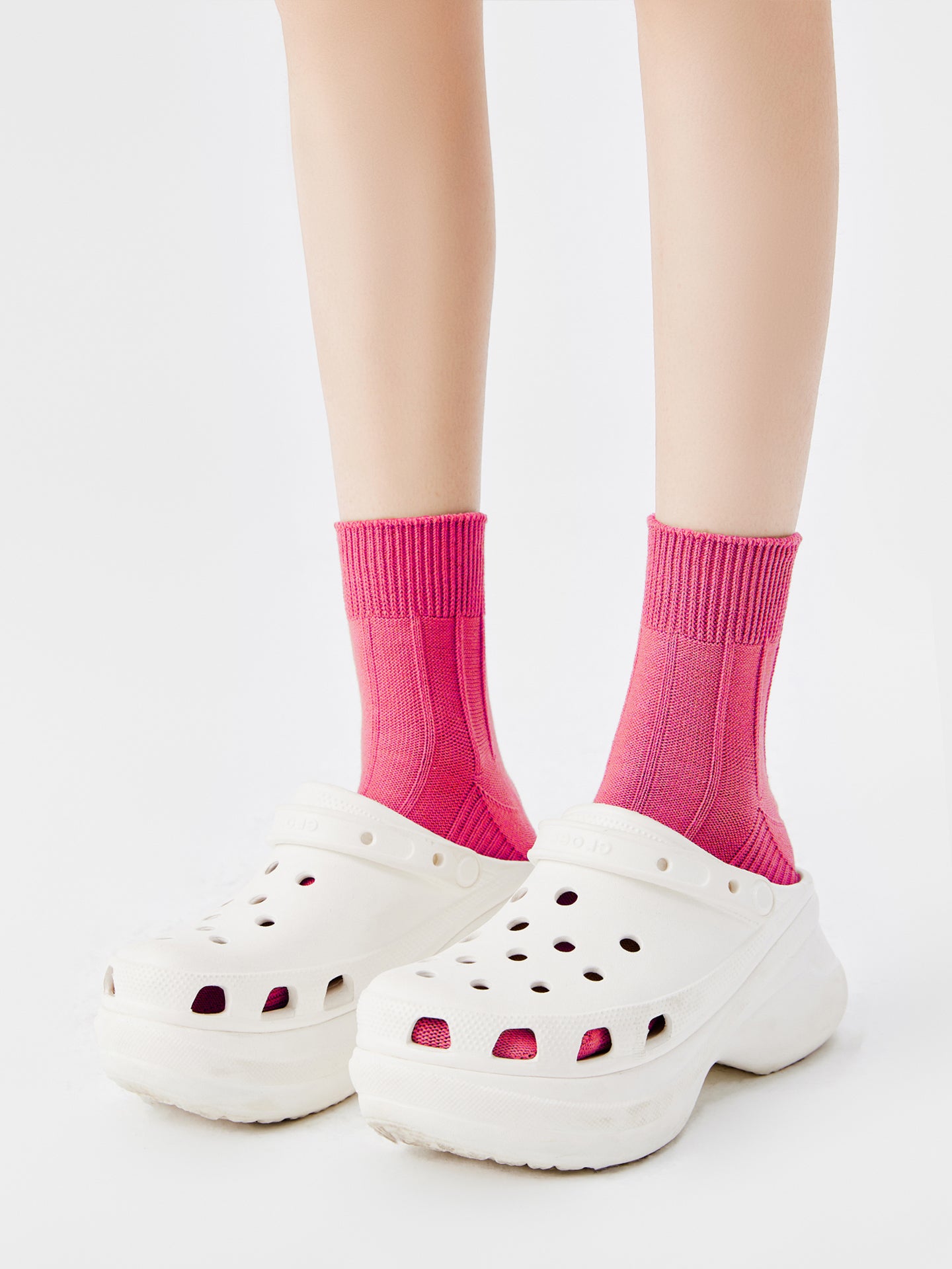 Textured Stripe Crew Sock