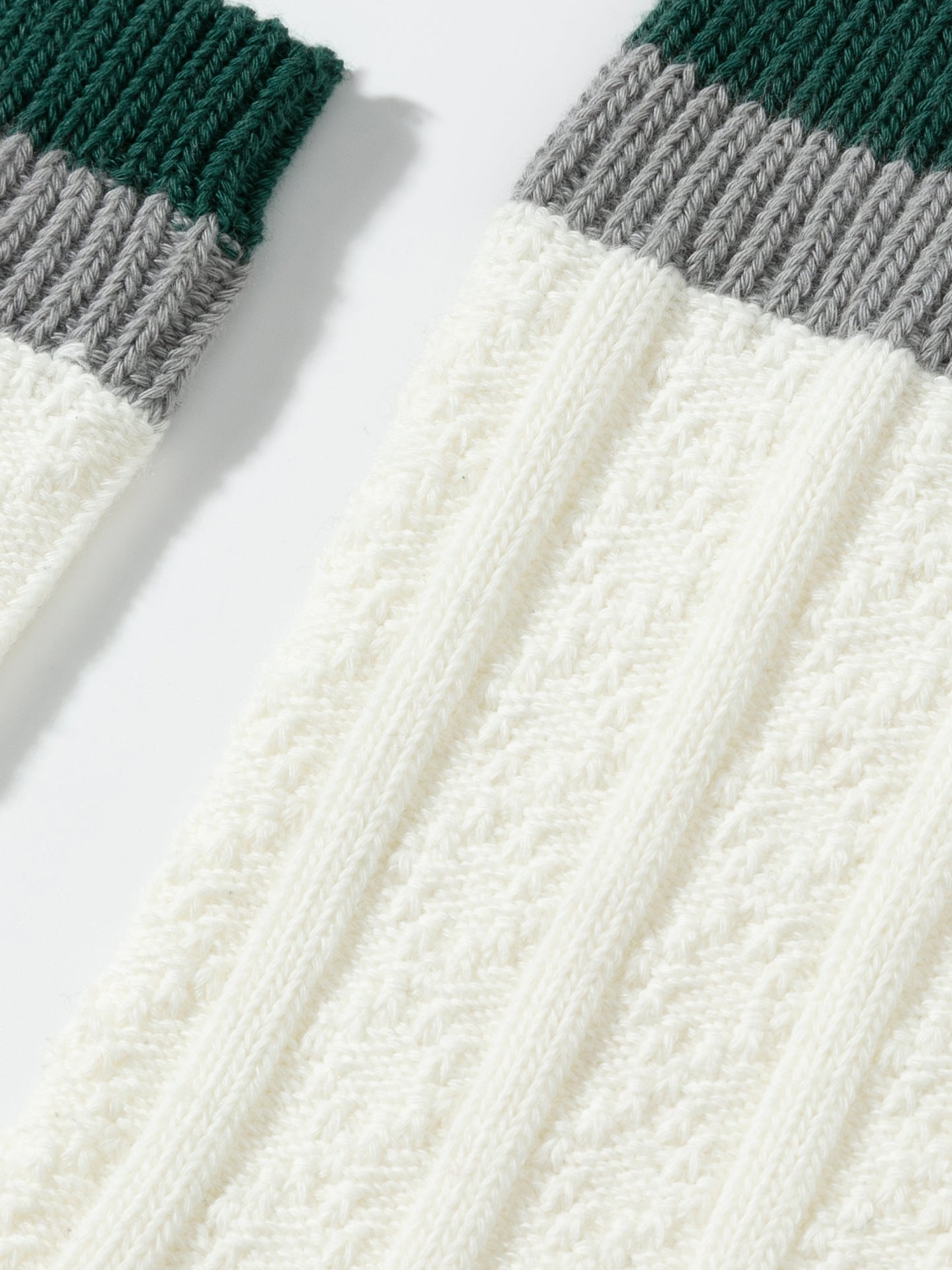 Contrast Cuff Combed Cotton Crew Socks