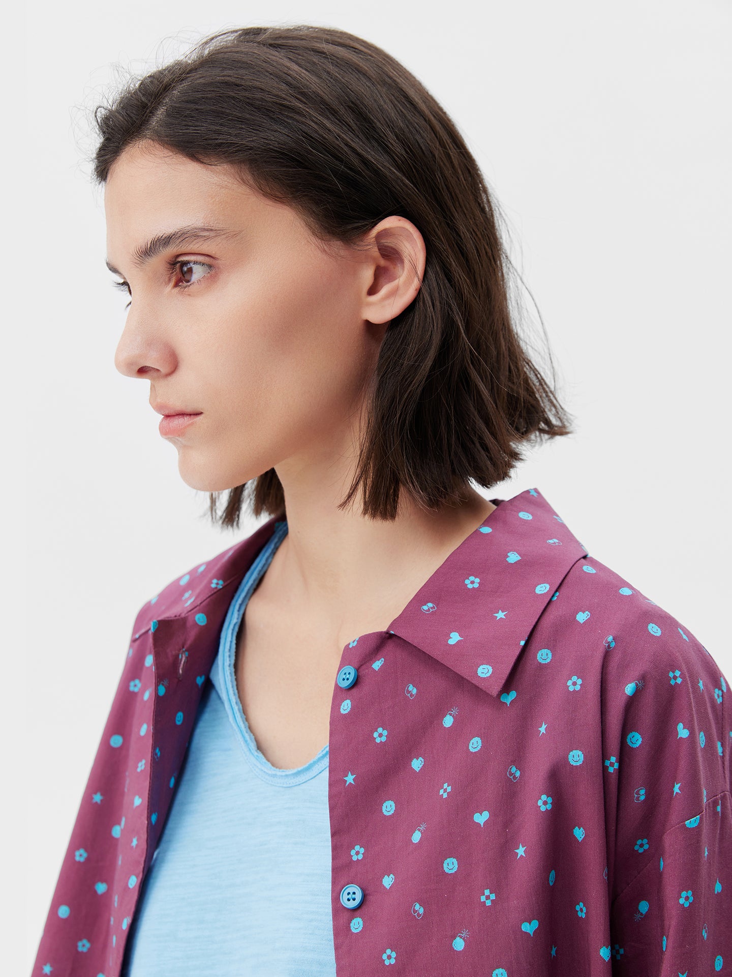 Printed Symbol & Polka Dot Loungewear Set