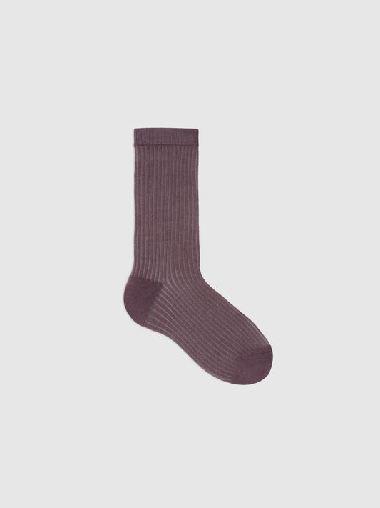 Textured Fine Stripe Crew Sock