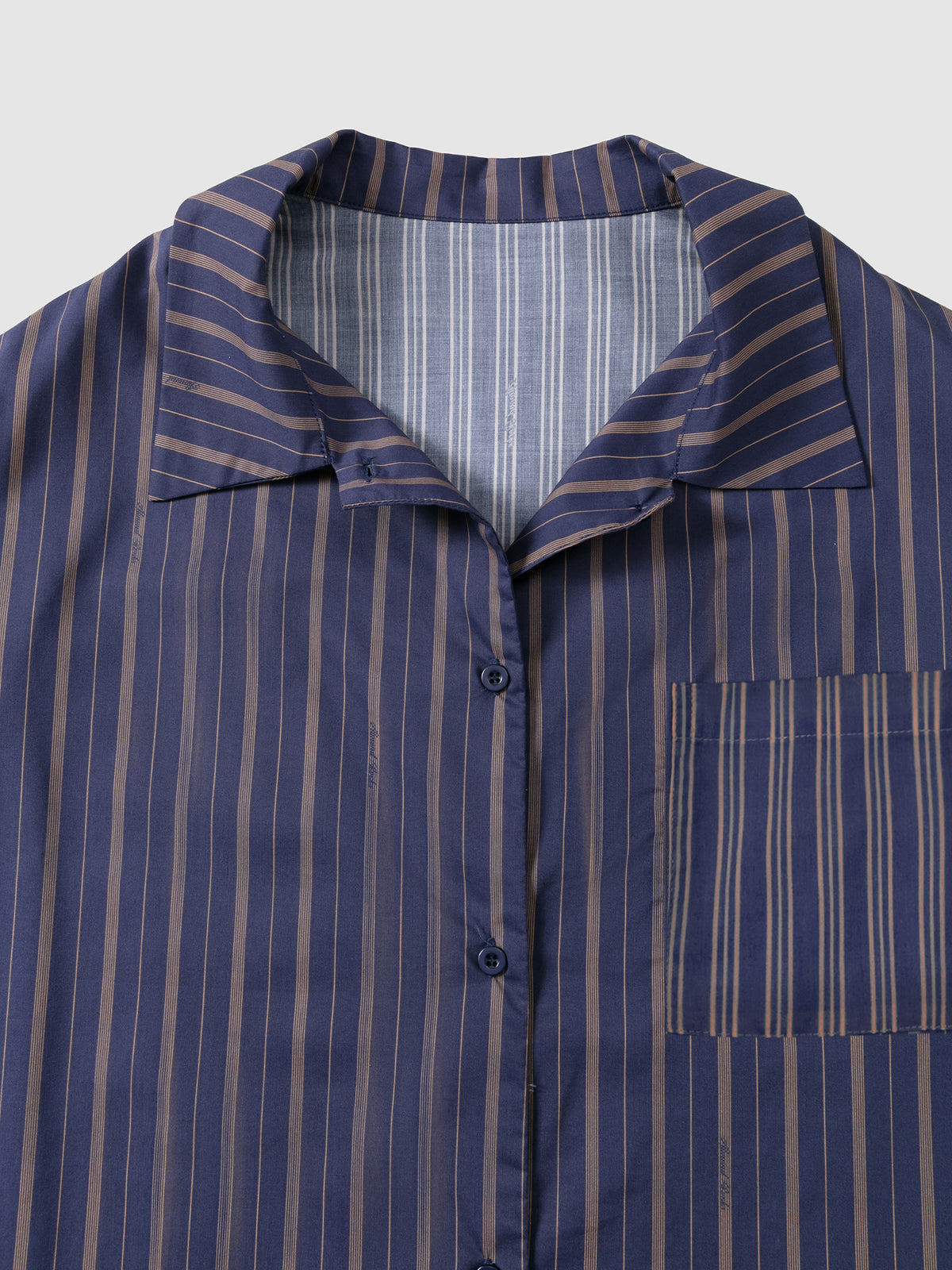 Patterned Striped Long-Sleeve Loungewear