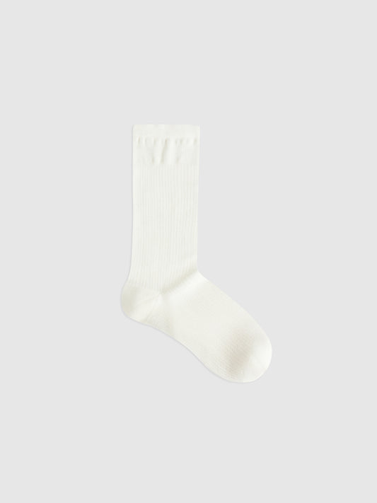 Chain Pattern Silk Blend Crew Socks