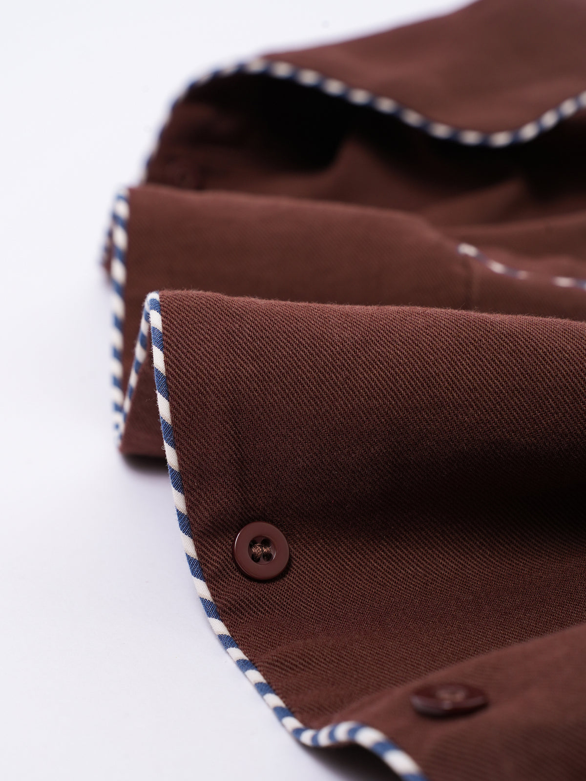 Solid-Color Twill-Striped Long-Sleeve Loungewear