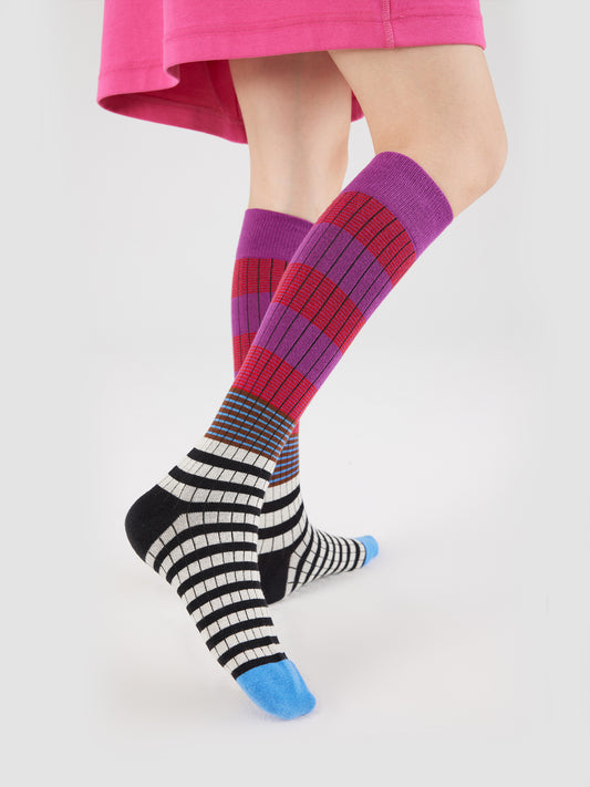 Color Clash Calf Socks Box