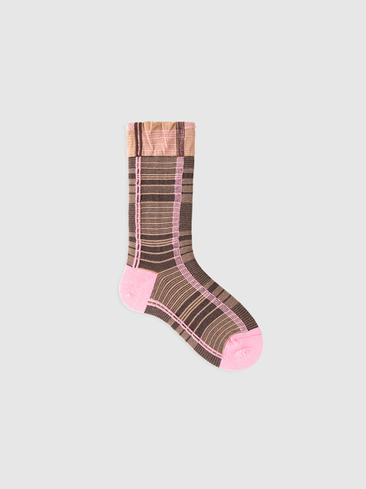 Colorblock Check Crew Socks
