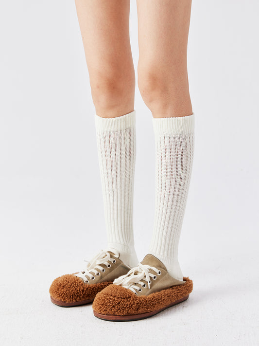 Contrast Toe Under Knee Sock