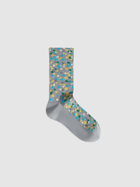 Floral Metallic Crew Socks