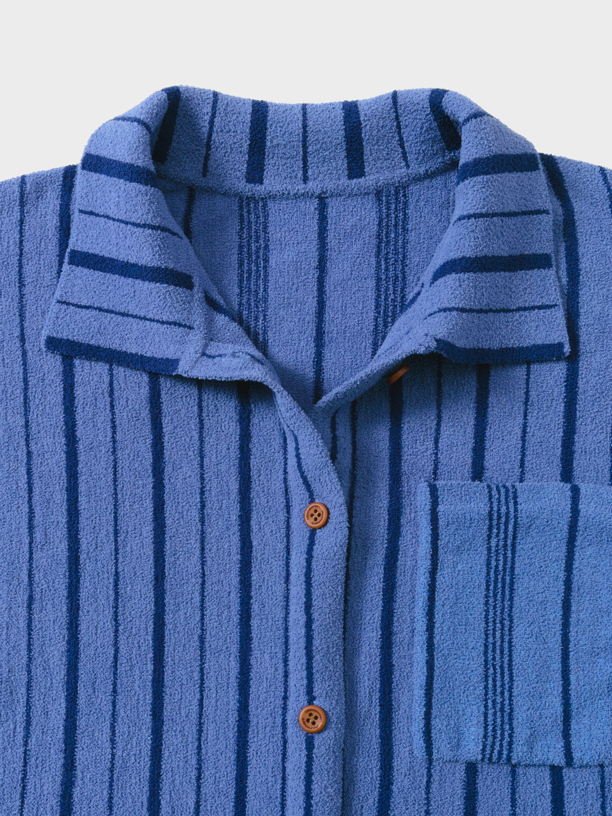 Patchwork-Striped High-Count Half-Velvet Loungewear