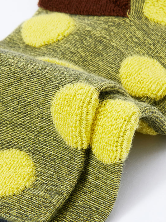 Coral Polka Crew Sock