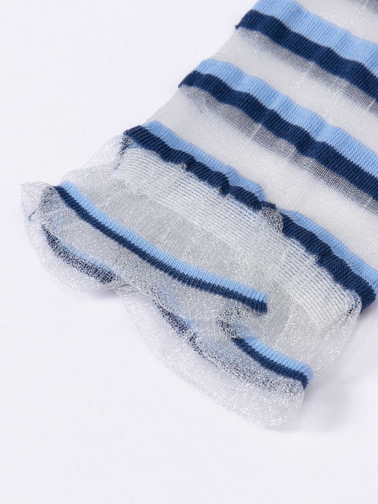 Gradient Trim Glass Silk Sock