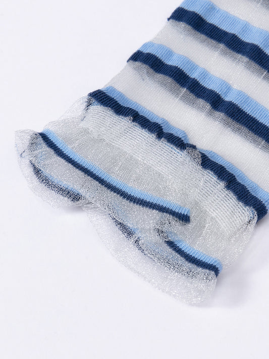 Gradient Trim Glass Silk Sock